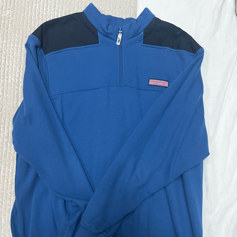 XL Vineyard Vines Blue Cotton Half-Zip